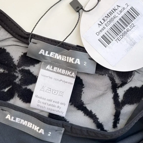 NEW Alembika After Dark Black Velvet Burnout Midi Dress Womens 8-10 - Picture 11 of 12